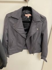 Gray Suede Moto Jacket