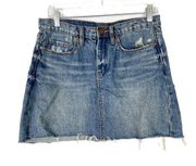 Blank NYC Way Back When Cutoff Denim Skirt Mini Medium Wash Size 27 EUC