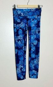 Blue Floral  Leggings Size XS EUC