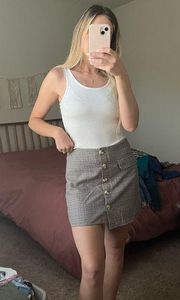 NWT Asymmetrical hem plaid mini skirt