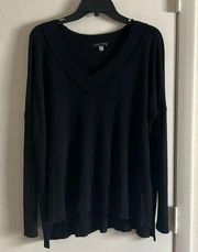 Final Touch Black V Neck Sweater