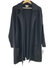 NWT - Style & Co - Black Wool Blend Cardigan w/ Pockets - L