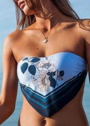 NWT Seafolly X Revolve Powder Blue Splendour Scarf Bandeau STRAPLESS