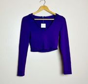 Purple Boutique Hooded Crop Top Size M NWT