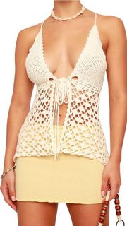 Crochet Tie Front Halter Top