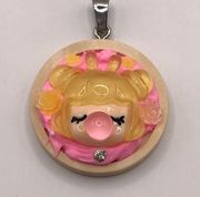 Handmade Pink Decoden Bubble Gum Girl Kawaii Pendant