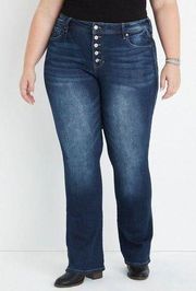 KanCan Maurices Size 14 Bootcut High Rise Button Fly Jeans Denim Women's Blue