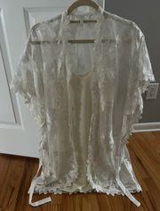 White Lace Bridal Robe