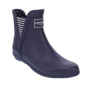 LONDON FOG PICCADILLY NAUTICAL BLUE WHITE ANKLE WATERPROOF RAIN BOOTIES 10