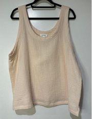 Haven Well Within Gauze Light Peach Comfy Tank Top Size XXL Scoop Neck