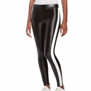 David Lerner Leggings M Tuxedo Stripe Faux Leather