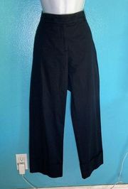 QL2 quelledue Womens Pants Size 44 / 8 Italy Cotton Navy Crop Cuff Straight Leg