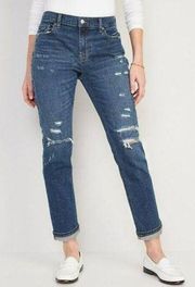 Old Navy Women’s Size 14 Mid Rise Boyfriend Straight Ripped Distressed Jeans