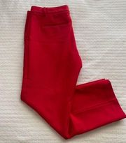 Size 12 Ann Taylor Red Straight Leg Ankle Pants