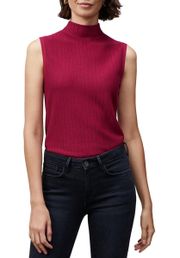 New York Top Ribbed Pointelle Mockneck Shell Sleeveless S