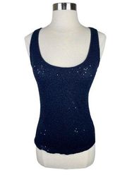 New York & Company Black Sequin Tank Top