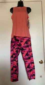 Activewear Set Workout shirt and leggings colorful Bundle Set