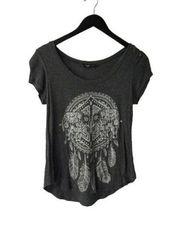 Love J  USA Elephant Graphic Tee Shirt Trendy Stylish Short Sleeve Cotton Gray S