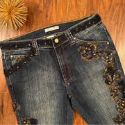 GORGEOUS Pair of Alberto Makali Vintage Boho Embellished Bootcut Jeans ~ Size 2