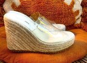 🔥Zara Clear Espadrille Wedge Sandals Size 38 / 7.5