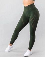 Alphalete Surface Path Laser Cut Leggings Green