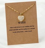 Elegant Heart Shape 8K Gold Plated Pendant Necklace