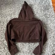 alphalete brown cropped hoodie size small