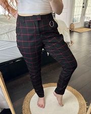 Hot Topic Women’s Medium Red Black Plaid Pants