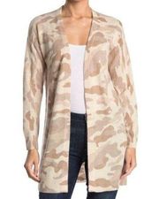 Magaschoni Camo Open Front Long Cashmere cardigan sweater small NWT NEW