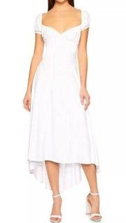 Susana Monaco Off-The-Shoulder High Low Hem Dress in Sugar White Size Small New