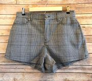 BLDWN Brie Glen Check Plaid Houndstooth High Rise Shorts Size 29