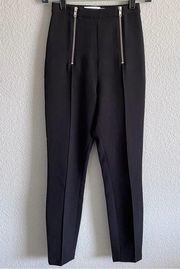 & Other Stories Black Pleated Double Zip Trousers