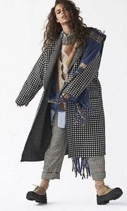 Free People Houndstooth Chelsea Wool Coat Size L. $268 . H
