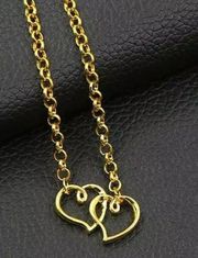 Gold Double Heart Anklet