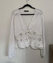 Rose White Cardigan