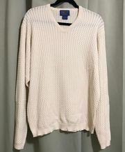 Women’s Vintage 100% Cotton Ivory Knit Sweater