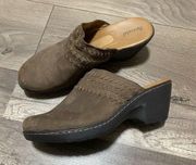 Bjorndal Brown Leather Slip on Clogs