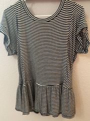 Striped Peplum Blouse