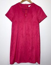 JULIE BROWN Pink Suede Mini Short Sleeve Dress