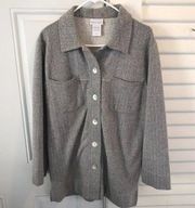 Soft Surroundings chevron long sleeve button front shacket size medium