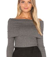 Line & Dot Small Gray Lea Off Shoulder Sweater