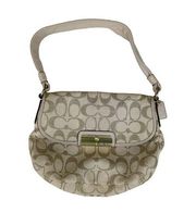 Coach Small Satchel Hobo Handbag Beige With Gold Logo