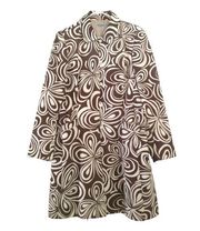 J. McLaughlin Brown and Cream Psychedelic  Flower Power Coat
