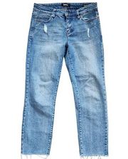 Buffalo David Bitton Jayme Mid Rise Straight Leg Vintage Denim Jeans 2 Short