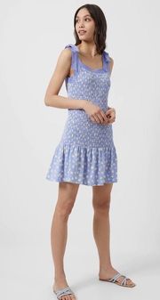 NWT FRENCH CONNECTION  Peony Doria Ruched Dress In Paradiso Blue Multi