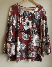 Promesa Floral Bell Sleeved Knit Top