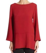 Elizabeth and James Red Ellis Long sleeve V-neck Top Small NWT