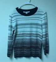 diane von furstenberg M Long sleeve gold white Black Striped Sweater Wool Blend