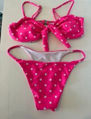 SheIn pink polka dot bikini set
