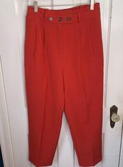 A LOVES A Woman’s Red / Orange High Paperbag Waisted Trousers Pants Sz 4